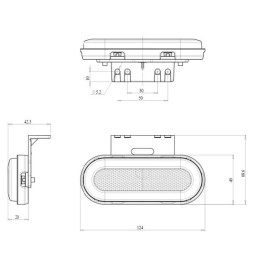 Lampă gabarit LED dreptunghiulară 12-24V 124x49x20mm Kramp