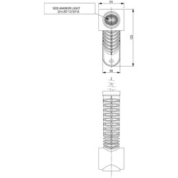 Lumină poziție LED, dreapta, 0,7/1,4W, 12-24V, alb/portocaliu/roșu, 125x55x175mm, 3 LED-uri, Kramp