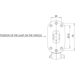 Lampă gabarit LED dreapta 12/24V 180x157,6x48,6mm Kramp