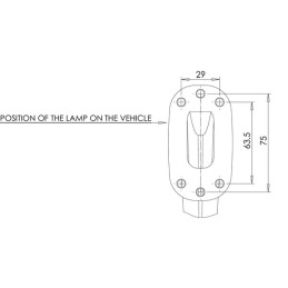 Lampă gabarit LED dreapta 12-24V 190x164x48,6mm Kramp