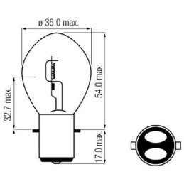 Bec S1 BA20d 12V 45W/40W Kramp