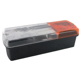 Lampă semnalizare și poziție față halogen dreptunghiulară 12/24V galben/alb cu șurub 186x66x55mm, Britax