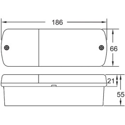 Lampă semnalizare și poziție față halogen dreptunghiulară 12/24V galben/alb cu șurub 186x66x55mm, Britax