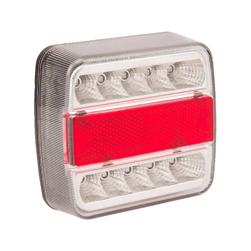 Lampă spate LED 1W pătrată 12V 5 pini 106x100x98mm 18 LED-uri