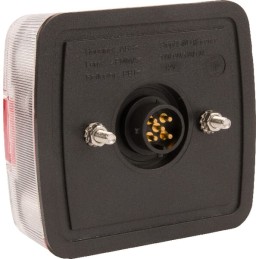 Lampă spate LED 1W pătrată 12V 5 pini 106x100x98mm 18 LED-uri