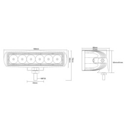 Lampă de lucru LED, 18W, 1620lm