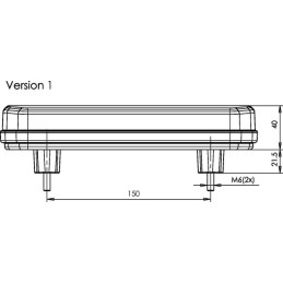 Lampă spate multifuncțională LED dreptunghiulară 12-24V 236x104x61,5mm Kramp