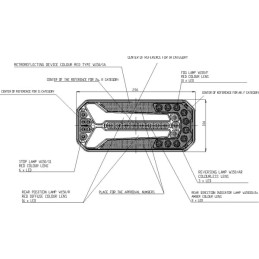 Lampă spate multifuncțională LED dreptunghiulară 12-24V 236x104x61,5mm Kramp