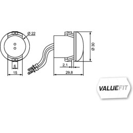 Lumină de poziție LED, rotundă, 9/33V, chihlimbar, prindere cu șurub, 30x29.8x30mm, 1 LED, Hella ValueFit