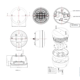 Lampă spate multifuncțională cu LED, rotundă, 12-24V, Ø 140mm, "hamburger", Kramp