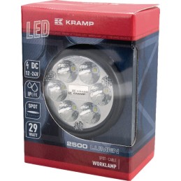 Lampă de lucru LED 29W 2500lm rotundă 10/30V diametru 117mm tip spot 6 LED-uri Kramp