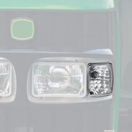 Lumină de lucru halogen colț, stânga, 12V, 50W, pătrată, albă, 123x115x121mm, mufă PGJ13, Wesem