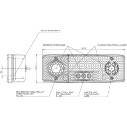 Lampă spate multifuncțională LED stânga dreptunghiulară 12-24V 287,5x100,5x65mm Kramp