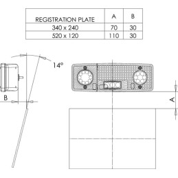 Lampă spate multifuncțională LED stânga dreptunghiulară 12-24V 287,5x100,5x65mm Kramp
