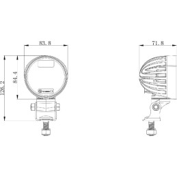 Lampă de lucru LED 40W 4000lm rotundă albă 10/30V 84x126x71,8mm mufă Deutsch 4 LED-uri 360° Kramp
