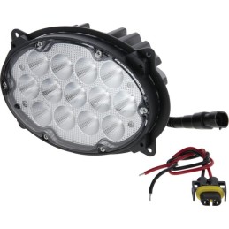 Lampă de lucru LED, 65W, 7200lm, ovală, 10/30V, 180x120x90mm, mufă H9, reflector luminos