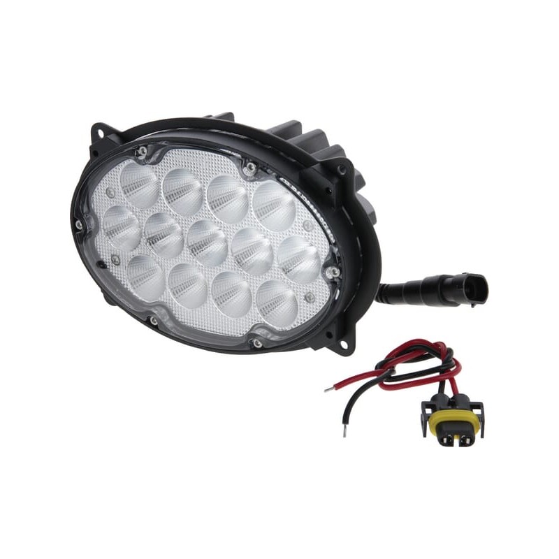 Lampă de lucru LED, 65W, 7200lm, ovală, 10/30V, 180x120x90mm, mufă H9, reflector luminos