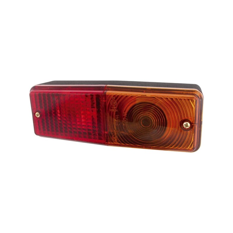 Lampă spate dreptunghiulară 12-24V galben/roșu cu șurub 200x70mm Waś