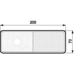 Lampă spate dreptunghiulară 12-24V galben/roșu cu șurub 200x70mm Waś