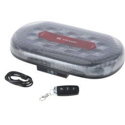 Mini bară luminoasă LED reîncărcabilă, cu telecomandă, chihlimbar, magnetic, 326x63x184mm, 48 LED-uri de mare putere, Kramp