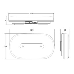 Mini bară luminoasă LED reîncărcabilă, cu telecomandă, chihlimbar, magnetic, 326x63x184mm, 48 LED-uri de mare putere, Kramp