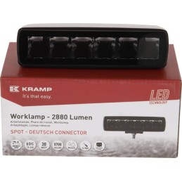 Lampă de lucru indirectă cu LED-uri, 30W, 2880lm, dreptunghiulară, 12/24V, albă, 157x49.7x60mm mufă Deutsch, spot, 6 LED-uri