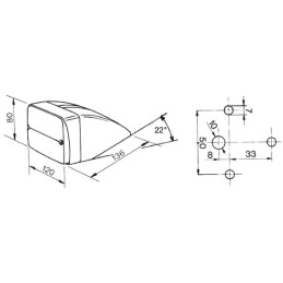 Lumină de direcție și poziție Halogen, față, rectangulară, 12V, chihlimbar/transparent, prindere cu șurub, 120x136mm, Cobo