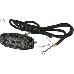 Lampă de avertizare intermitentă LED, dreptunghiulară, 10/30V, albă, 82x30x9mm, 3 LED-uri, Kramp