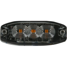 Lampă de avertizare intermitentă LED, dreptunghiulară, 10/30V, albă, 82x30x9mm, 3 LED-uri, Kramp