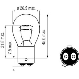 Bec P21/4W BAZ15d 12V 21W/4W Kramp