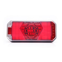 Lampă spate multifuncțională LED, dreapta, cu plăcuță de înmatriculare laterală, roșu/portocaliu/alb, 12-24V, 236x104x40.5mm