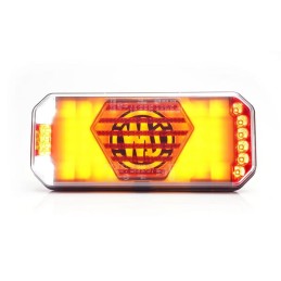 Lampă spate multifuncțională LED, dreapta, cu plăcuță de înmatriculare laterală, roșu/portocaliu/alb, 12-24V, 236x104x40.5mm