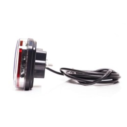 Lampă spate multifuncțională LED, dreapta, cu plăcuță de înmatriculare laterală, roșu/portocaliu/alb, 12-24V, 236x104x40.5mm