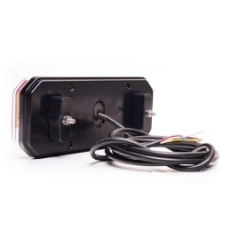 Lampă spate multifuncțională LED, dreapta, cu plăcuță de înmatriculare laterală, roșu/portocaliu/alb, 12-24V, 236x104x40.5mm