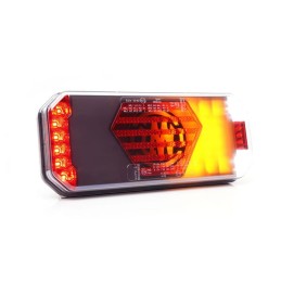 Lampă spate multifuncțională LED, stânga, cu plăcuță de înmatriculare laterală, roșu/portocaliu/alb, 12-24V, 236x104x40.5mm