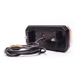 Lampă spate multifuncțională LED, stânga, cu plăcuță de înmatriculare laterală, roșu/portocaliu/alb, 12-24V, 236x104x40.5mm