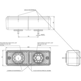 Lampă spate multifuncțională LED dreptunghiulară 12-24V 200x70x60mm 5 poli Kramp
