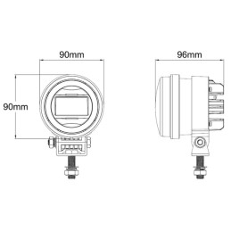Far LED, 28/18W, rotund, 10-30V, Ø90mm, fază lungă, semnalizare