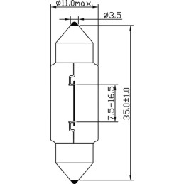 Bec standard tub SV8.5 12V 5W Kramp