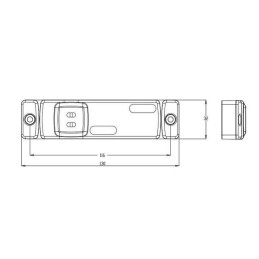 Lampă gabarit LED dreptunghiulară 12/24V 130x32x20,5mm Kramp