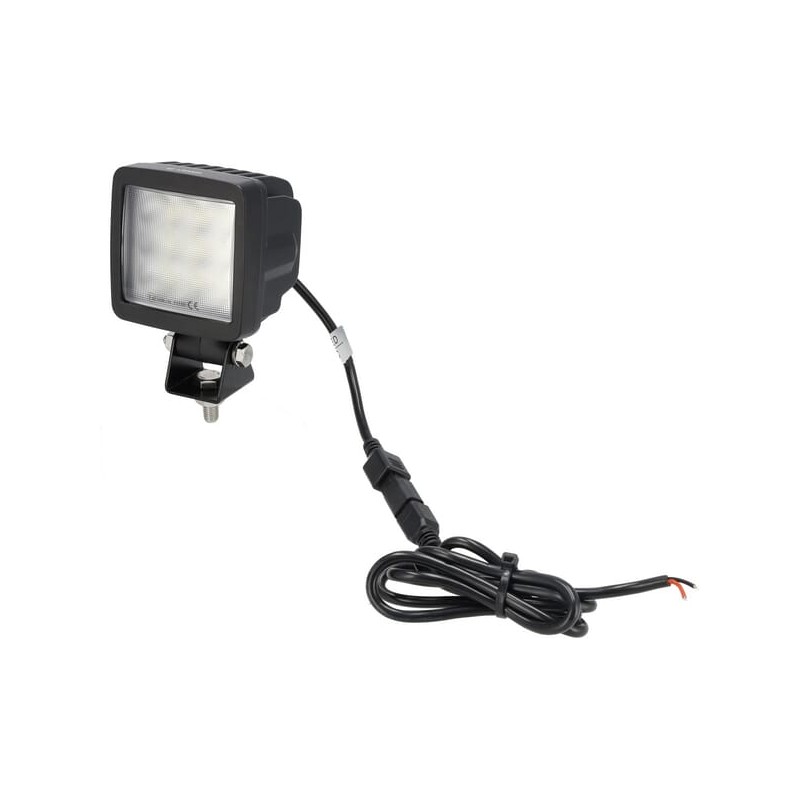 Lumina de lucru LED, 76W, 11970lm, pătrat, 10/30V, 95x77x131mm, Deutsch plug, fascicul de inundații, cap pivotant