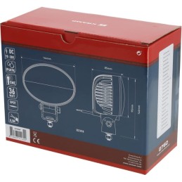 Lampă de lucru LED 36W 2760lm ovală 10/30V 144x85x95mm tip spot 12 LED-uri Kramp
