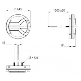 Lampă spate LED rotundă 12-24V alb/portocaliu/roșu Ø140mm Kramp