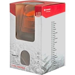 Girofar de avertizare LED 24W 12-24V galben montaj pe stâlp flexibil diametru 128x215mm Kramp