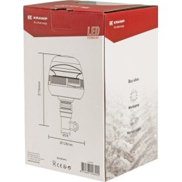 Girofar de avertizare LED 24W 12-24V galben montaj pe stâlp flexibil diametru 128x215mm Kramp