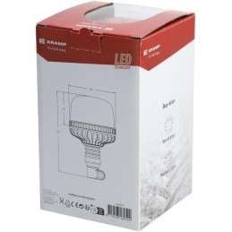 Girofar LED, 20W, 12-24V, chihlimbar, montare pe stâlp flexibil, Ø 126mm x201mm
