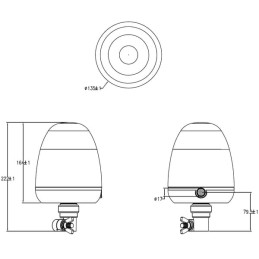 Girofar LED, 20W, 12-24V,chihlimbar, flexibil, Ø 126mm x201mm