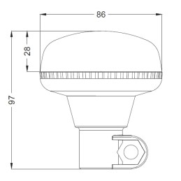 Girofar LED, profil redus, 15W, 12-24V, chihlimbar, Ø 86mm x97mm