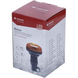 Girofar LED, profil redus, 19W, 12-24V, chihlimbar, montare pe stâlp flexibil, Ø 86mm x138mm