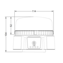 LED de semnalizare, reîncărcabil, telecomandă, 19 W, chihlimbar, magnetic, diametru  114 x 104 mm